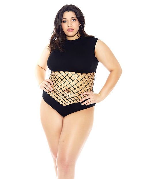 Diamond Net Mid Section Seamless Teddy Black Qn Default Title All Undergarments - Tophatter Daily Deals