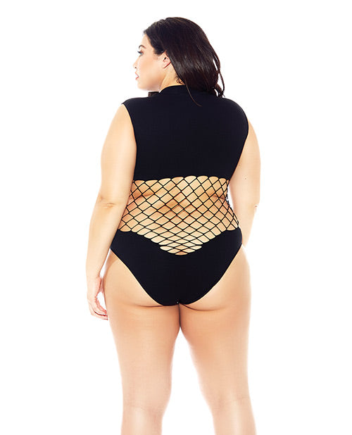 Diamond Net Mid Section Seamless Teddy Black Qn All Undergarments - Tophatter Daily Deals