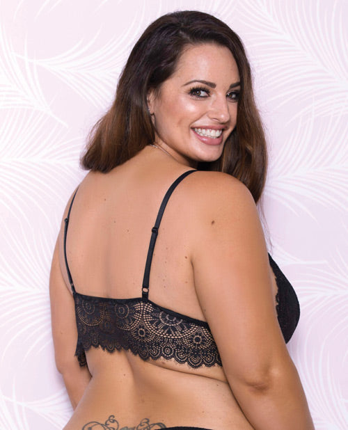 Lace Bralette W-adjustable Shoulder Strap Black 3x Plus Undergarments - Tophatter Daily Deals