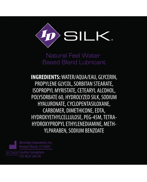 Id Silk Natural Feel Lubricant - 2.2 Oz Flip Cap Bottle Lubes - Tophatter Daily Deals