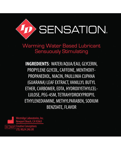 Id Sensation Waterbased Warming Lubricant - 4.4 Oz Flip Cap Bottle Lubes - Tophatter Daily Deals