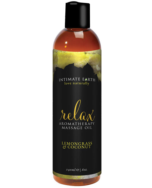 Intimate Earth Relaxing Massage Oil - 240 Ml Coconut & Lemongrass Default Title Massage Oils, Lotions, Creams And Gels - Tophatter Daily Deals