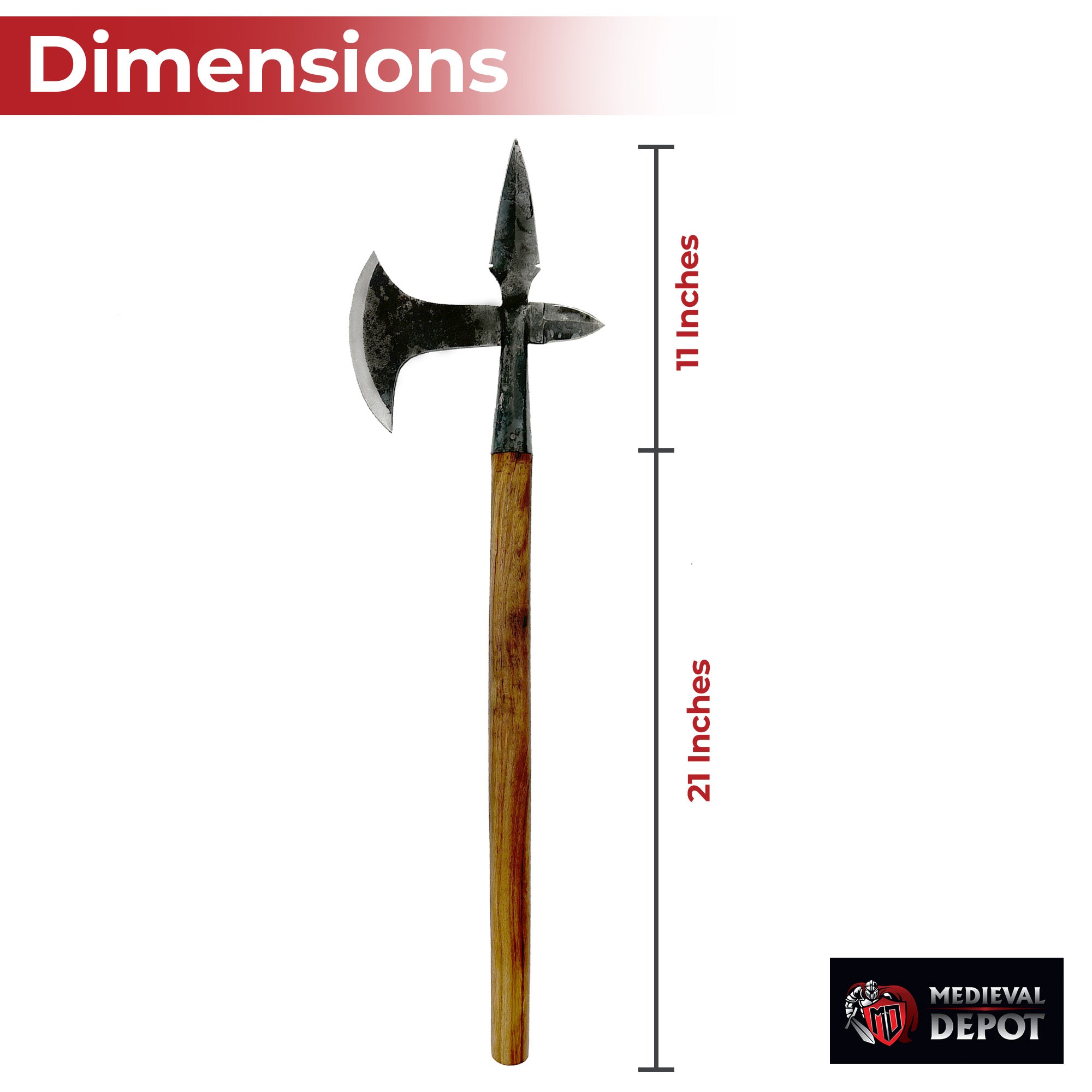 Elite Medieval Cavalry Hand Forged Battle Axe historical period - Tophatter Daily Deals