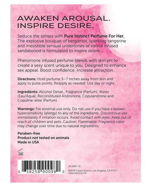 Pure Instinct Pheromone Perfume For Her - .5 Oz. Setting The Mood - Tophatter Daily Deals
