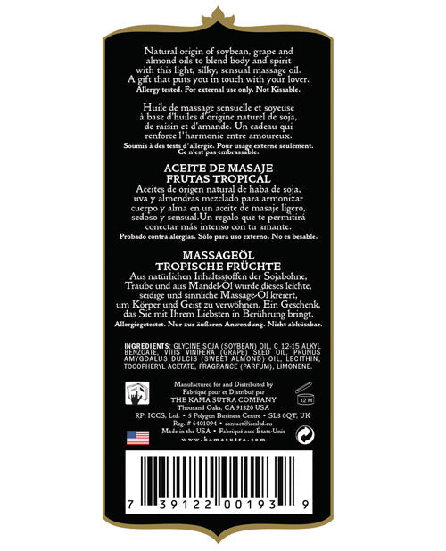 Kama Sutra Naturals Massage Oil - Tropical Fruits Massage Oils, Lotions, Creams And Gels - Tophatter Daily Deals