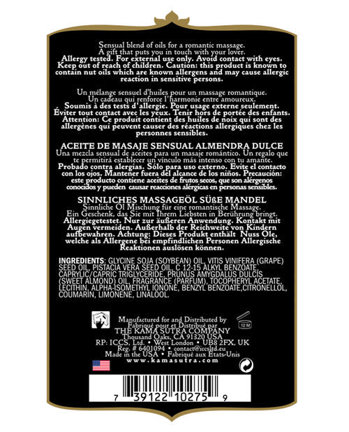 Kama Sutra Aromatics Massage Oil - 2 Oz Sweet Almond Massage Oils, Lotions, Creams And Gels - Tophatter Daily Deals