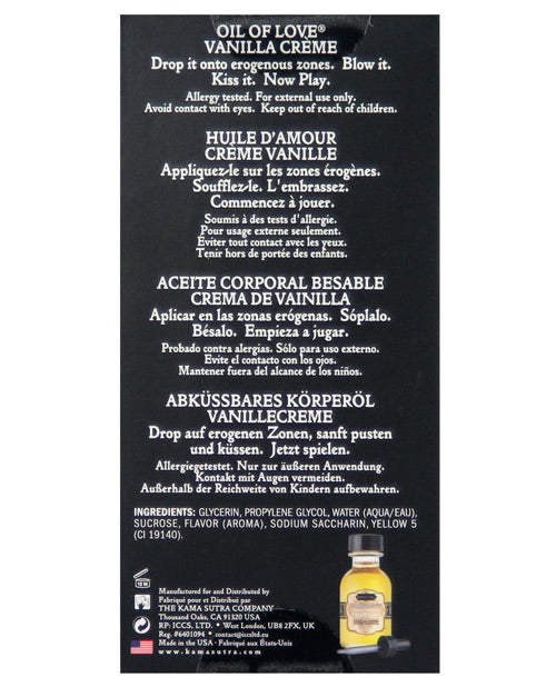 Kama Sutra Oil Of Love - .75 Oz Vanilla Creme Massage Oils, Lotions, Creams And Gels - Tophatter Daily Deals