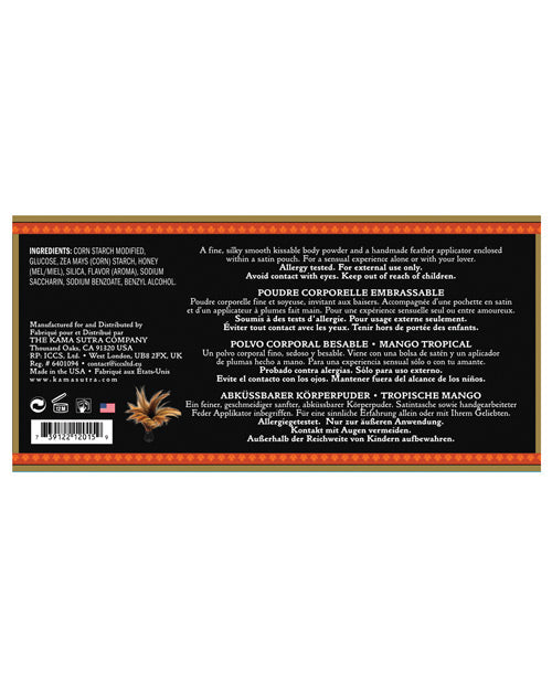 Kama Sutra Honey Dust - 6 Oz Tropical Mango Body Fun - Tophatter Daily Deals
