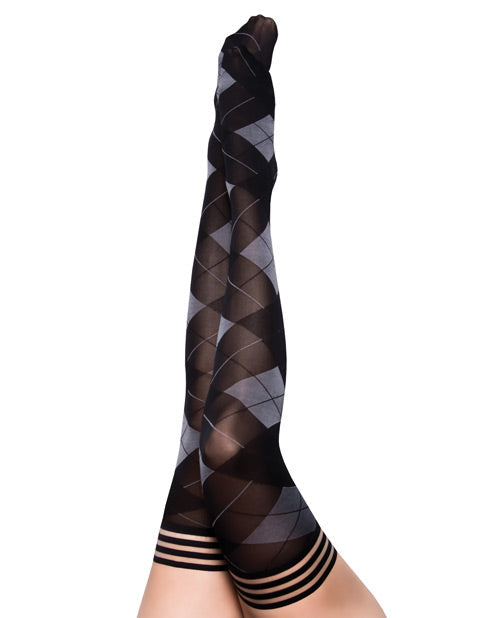Kix'ies Kimmie Argyle Thigh High Argyle C Default Title Undergarments - Tophatter Daily Deals