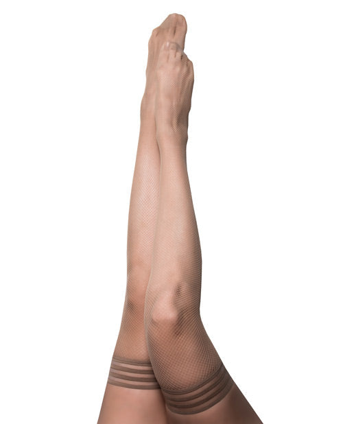 Kix'ies Samantha Fishnet Thigh High Nude C Default Title Undergarments - Tophatter Daily Deals