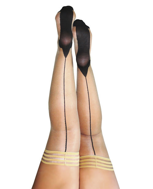 Kix'ies Ruby Cuban Heel Thigh High Nude D Default Title Undergarments - Tophatter Daily Deals