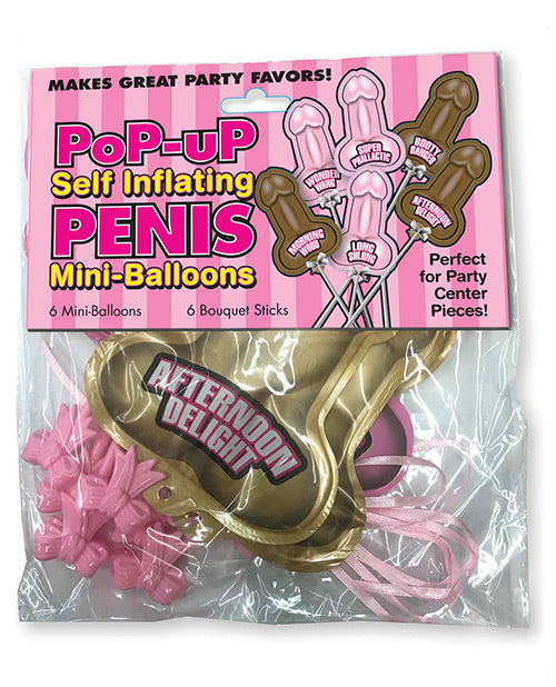 Pop Up Self Inflating Penis Mini Balloons - Pack Of 6 Default Title Bachelorette & Party Supplies - Tophatter Daily Deals