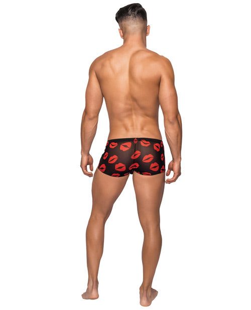 Kiss Me Stretch Mesh Mini Short Blk-rd Xl Undergarments - Tophatter Daily Deals