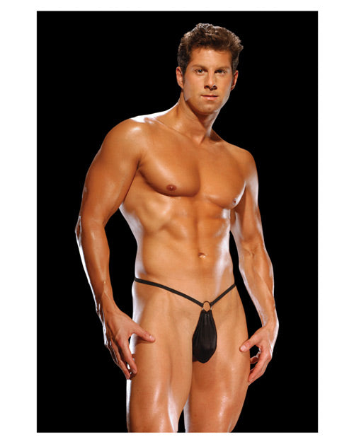 Male Power G-string W-front Ring Black O-s Default Title Undergarments - Tophatter Daily Deals