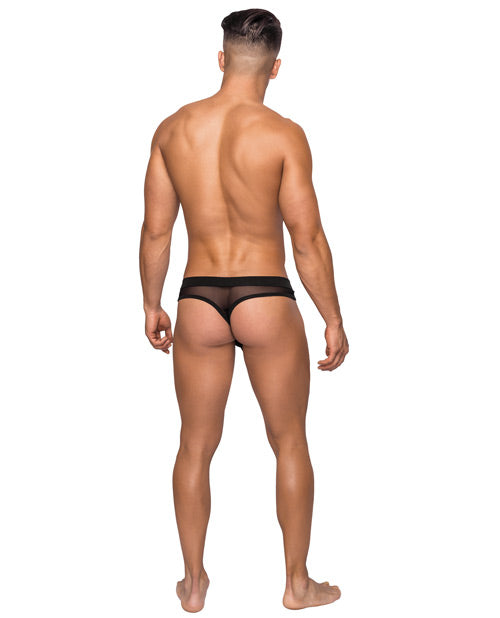 Hoser Stretch Mesh Thong Black L-xl Undergarments - Tophatter Daily Deals