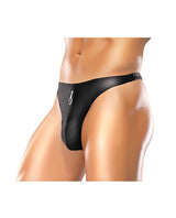 Male Power Zipper Thong Black S-m Default Title Undergarments - Tophatter Daily Deals