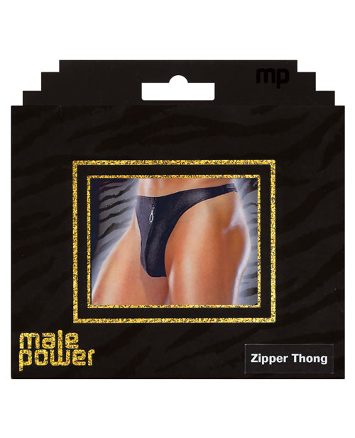 Male Power Zipper Thong Black S-m Undergarments - Tophatter Daily Deals