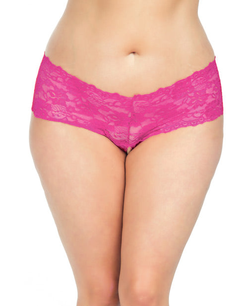 Goodnight Lace Crotchless Boyshort W-elastic Detail Pink 3x-4x Default Title Plus Undergarments - Tophatter Daily Deals