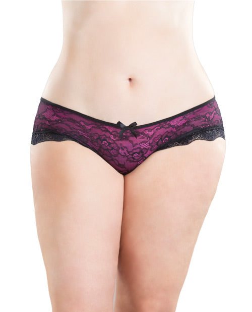 Cage Back Lace Panty Black-hot Pink S-m Default Title Undergarments - Tophatter Daily Deals