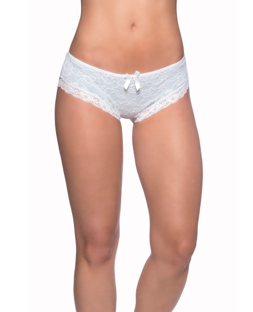 Cage Back Lace Panty White-blue 3x-4x Default Title Plus Undergarments - Tophatter Daily Deals
