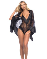 Roxanne Lace Handkerchief Robe W-wide Satin Edges Black O-s Default Title Undergarments - Tophatter Daily Deals