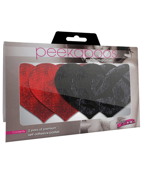 Stolen Kisses Hearts - Red & Black Pack Of 2 Default Title Undergarments - Tophatter Daily Deals