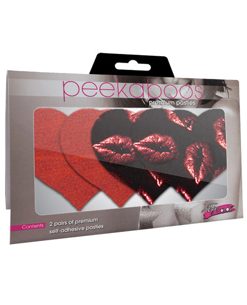 Pure Passion Hearts - Red & Black Pack Of 2 Default Title Undergarments - Tophatter Daily Deals