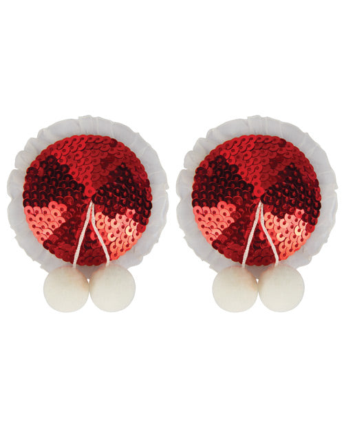 Peekaboos Sequin W-white Balls Premium Pasties - 1 Pair Red Undergarments - Tophatter Daily Deals