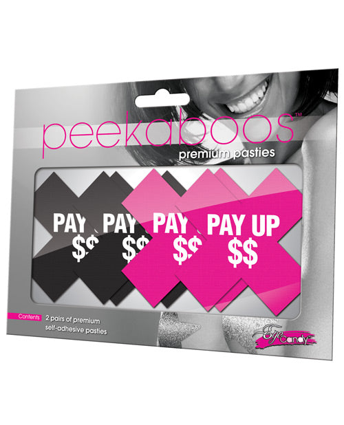 Peekaboos Pay Up Pasties - 2 Pairs 1 Black-1 Pink Default Title Undergarments - Tophatter Daily Deals