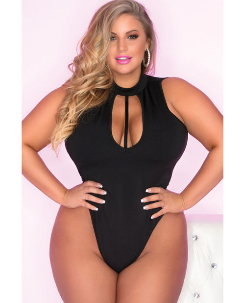 Pink Lipstick Taking Risks Choker Budysuit Black 3x-4x Default Title Plus Undergarments - Tophatter Daily Deals
