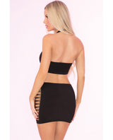 Pink Lipstick Pair Down 2pc High Neck Set Black O-s Undergarments - Tophatter Daily Deals