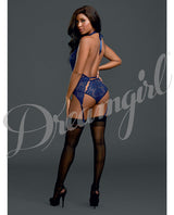 Lace Open Back Garterslip Midnight O-s All Undergarments - Tophatter Daily Deals
