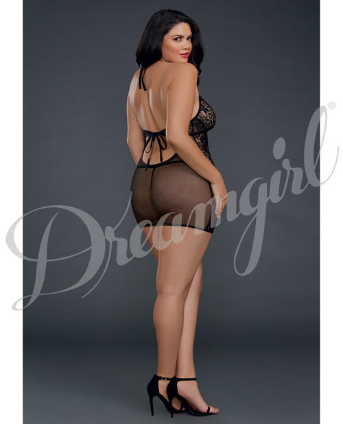 Sheer Lace Chemise W-g-string Black Qn All Undergarments - Tophatter Daily Deals