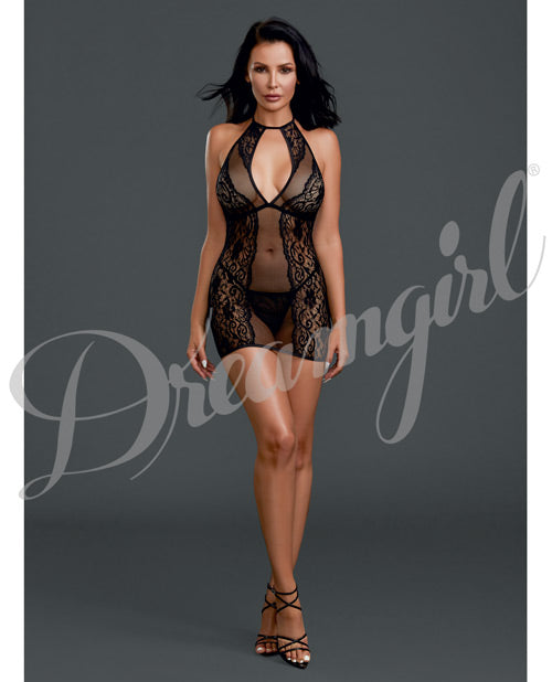 Sheer Lace Chemise W-g-string Black O-s Default Title All Undergarments - Tophatter Daily Deals