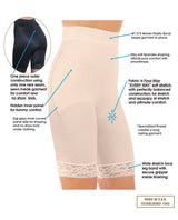 Rago Shapewear Long Leg Shaper W-gripper Stretch Lace Bottom Beige Sm Undergarments - Tophatter Daily Deals