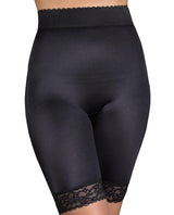 Rago Shapewear Long Leg Shaper W-gripper Stretch Lace Bottom Black Lg Default Title Undergarments - Tophatter Daily Deals