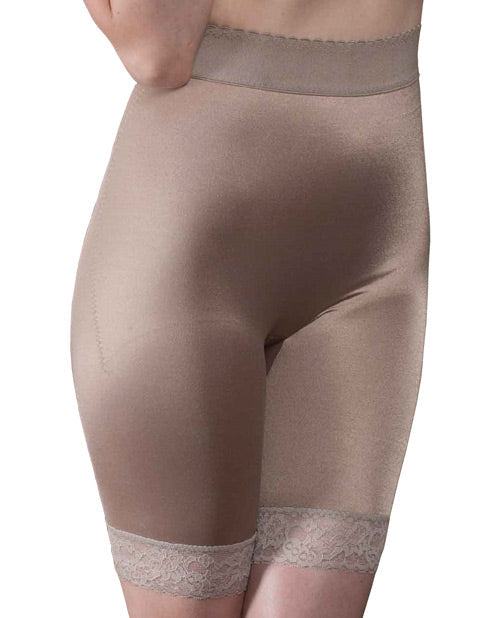 Rago Shapewear Long Leg Shaper W-gripper Stretch Lace Bottom Mocha 3x Default Title Plus Undergarments - Tophatter Daily Deals