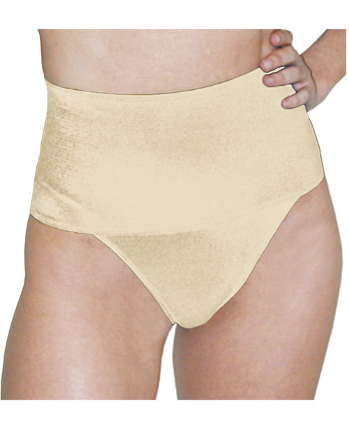 Rago Shapewear Soft Wide Band Thong Shaper Beige Xl Default Title Undergarments - Tophatter Daily Deals