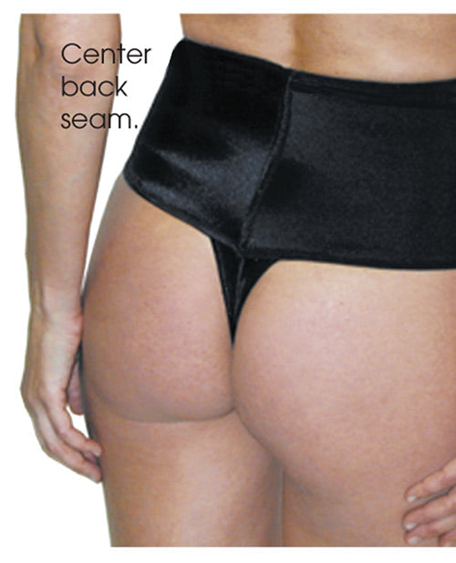 Rago Shapewear Soft Wide Band Thong Shaper Black 2x Plus Undergarments - Tophatter Daily Deals
