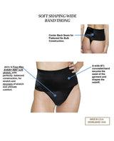 Rago Shapewear Soft Wide Band Thong Shaper Black Lg Undergarments - Tophatter Daily Deals