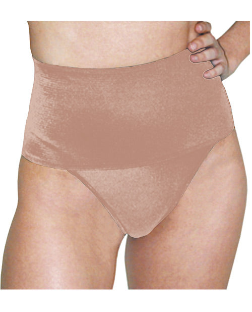 Rago Shapewear Soft Wide Band Thong Shaper Mocha Sm Default Title Undergarments - Tophatter Daily Deals
