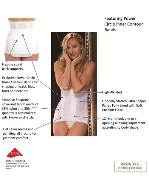 Rago Shapewear High Waisted Waist Cincher White 6x Plus Undergarments - Tophatter Daily Deals