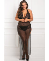 Rene Rofe All Out There 2 Pc Gown Set Black 3x-4x Default Title Plus Undergarments - Tophatter Daily Deals