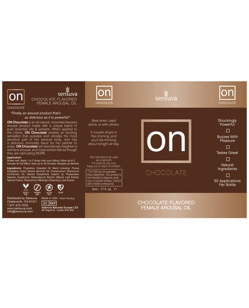 Sensuva On Chocolate - 5 Ml Sexual Enhancers - Tophatter Daily Deals