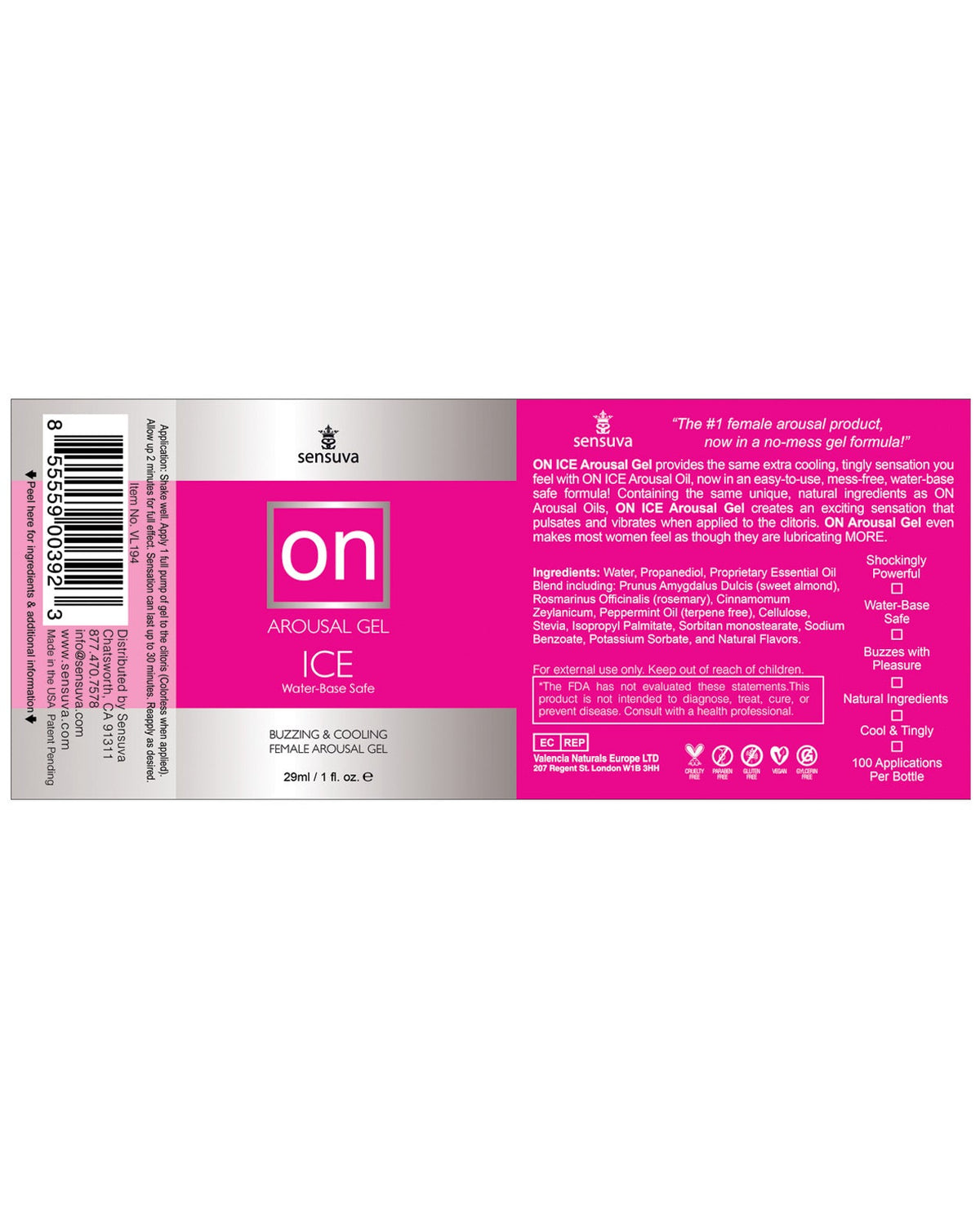 On For Her Arousal Gel Ice - 1 Oz Sexual Enhancers - Tophatter Daily Deals