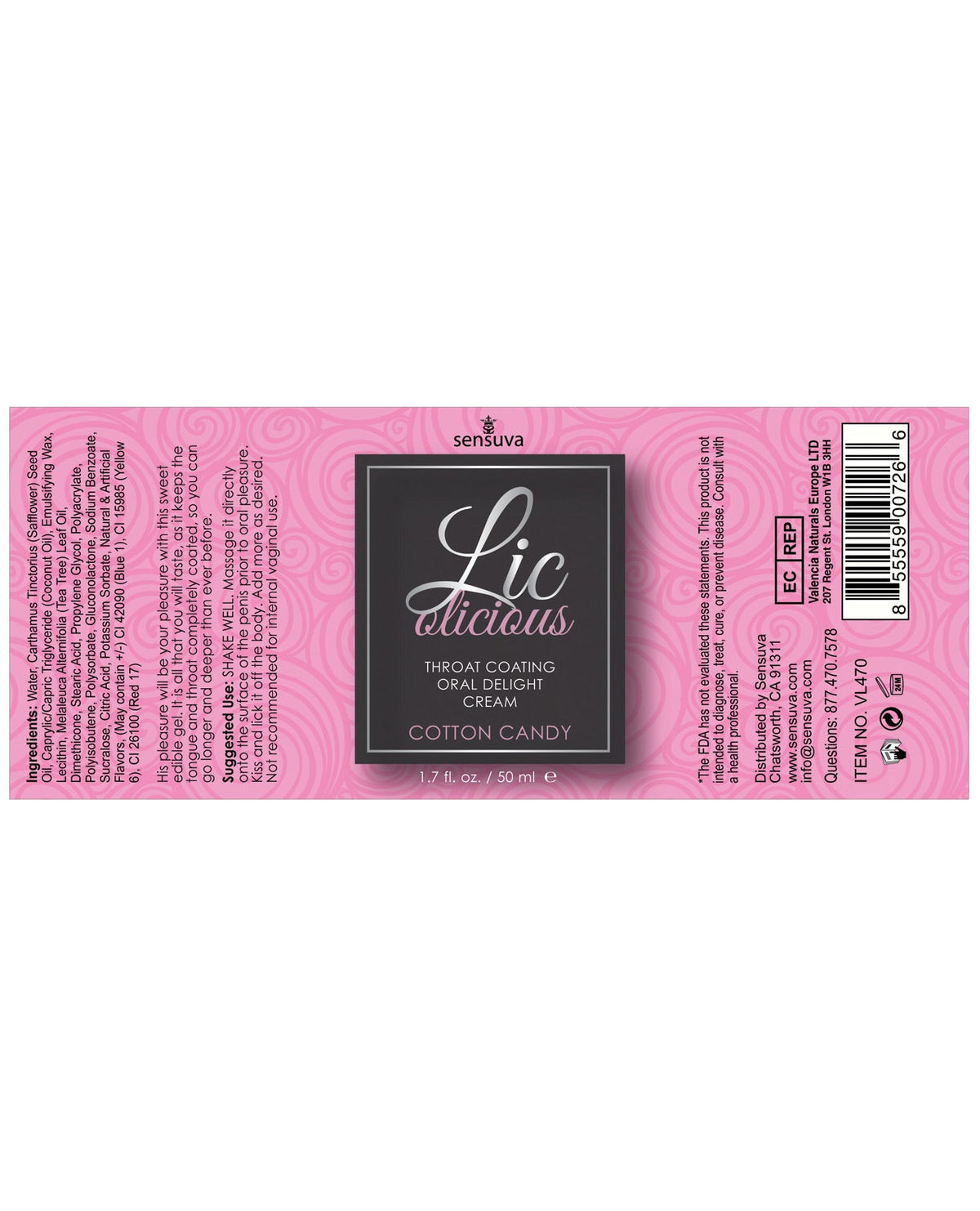 Lic O Licious Oral Delight Cream - 1.7 Oz Bottle Cotton Candy Sexual Enhancers - Tophatter Daily Deals