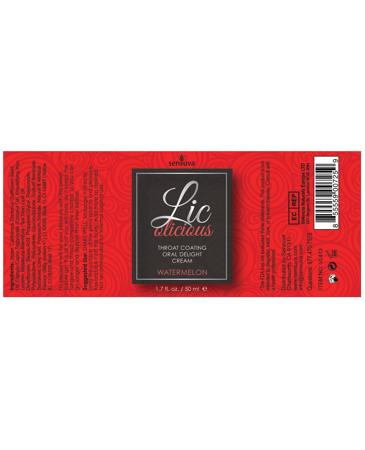 Lic O Licious Oral Delight Cream - 1.7 Oz Bottle Watermelon Sexual Enhancers - Tophatter Daily Deals