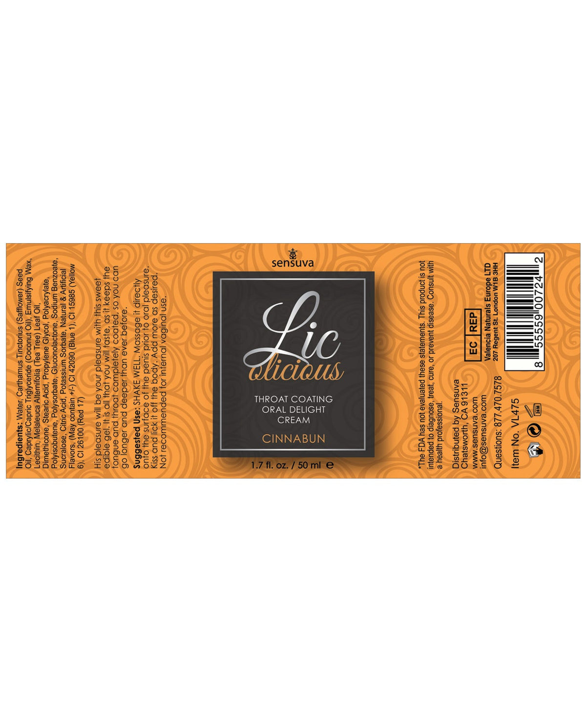 Lic O Licious Oral Delight Cream - 1.7 Oz Bottle Cinnabun Sexual Enhancers - Tophatter Daily Deals