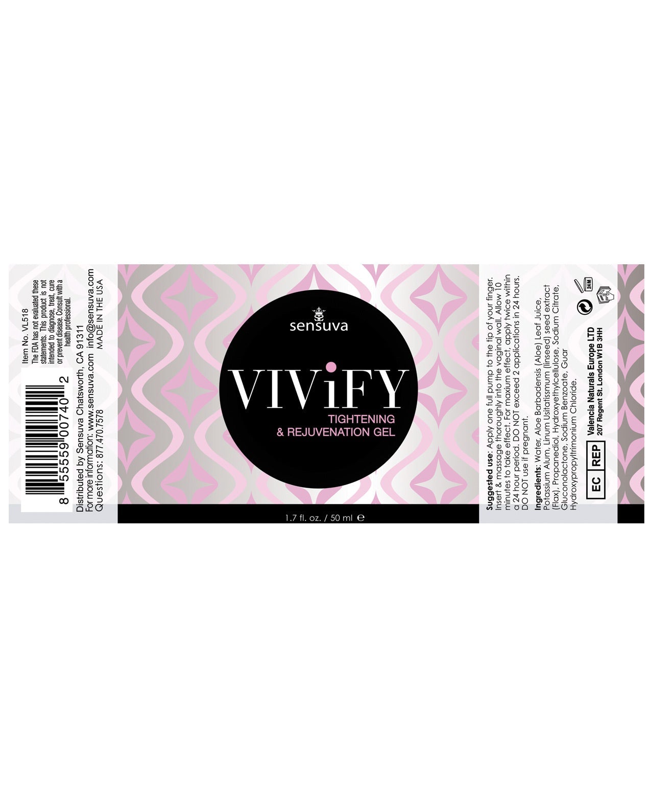 Sensuva Vivify Tightening Gel - 1.7 Oz Sexual Enhancers - Tophatter Daily Deals