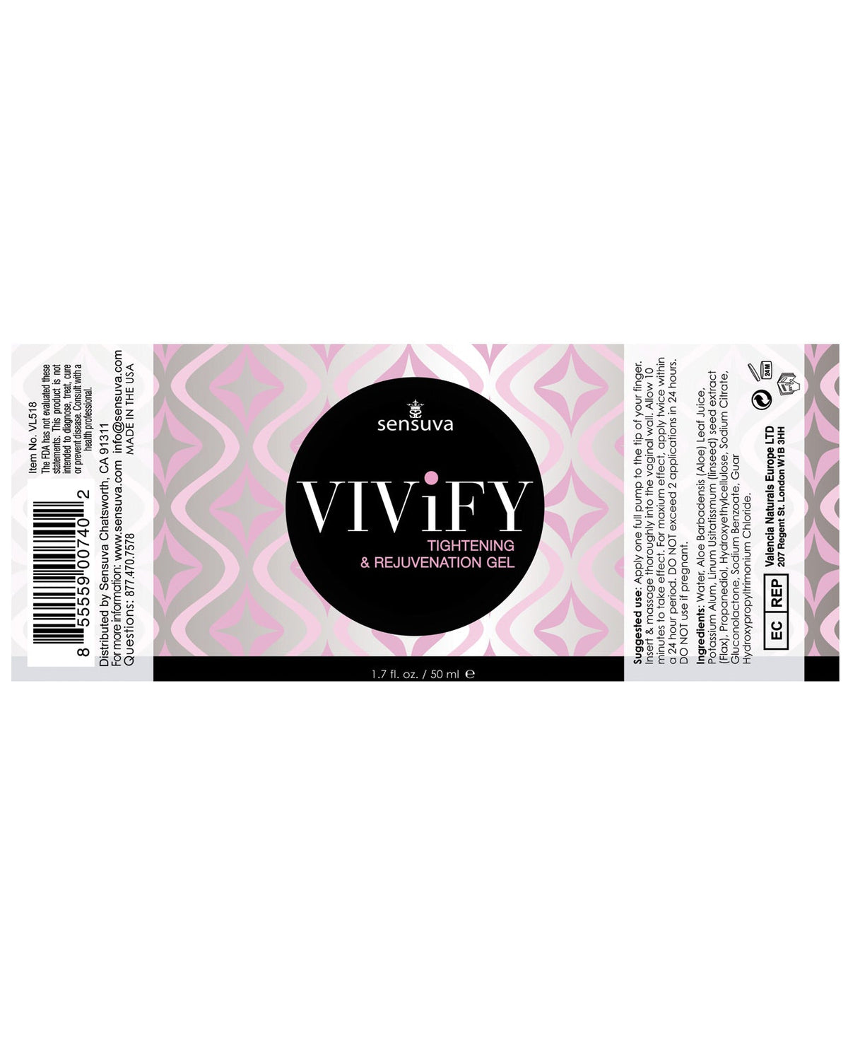 Sensuva Vivify Tightening Gel - 1.7 Oz Sexual Enhancers - Tophatter Daily Deals